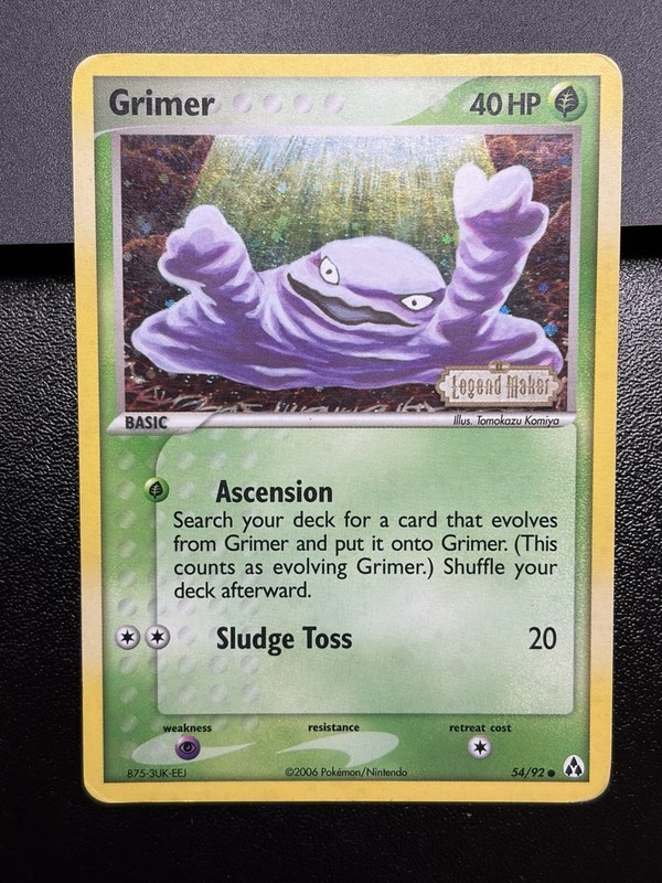 2006 GRIMER Pokemon Card #54 54/92 Legend Maker Stamped Reverse Holo MP gallery