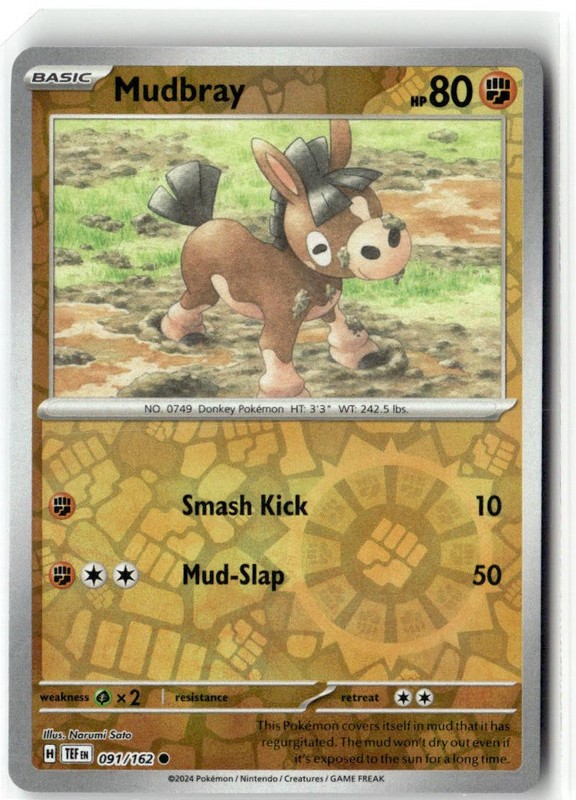 Mudbray 091/162 Common Temporal Forces Pokemon Reverse Holo NM/M
