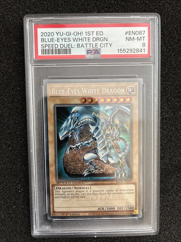 Blue-Eyes White Dragon (Secret Rare) Speed Duel Battle City PSA 8