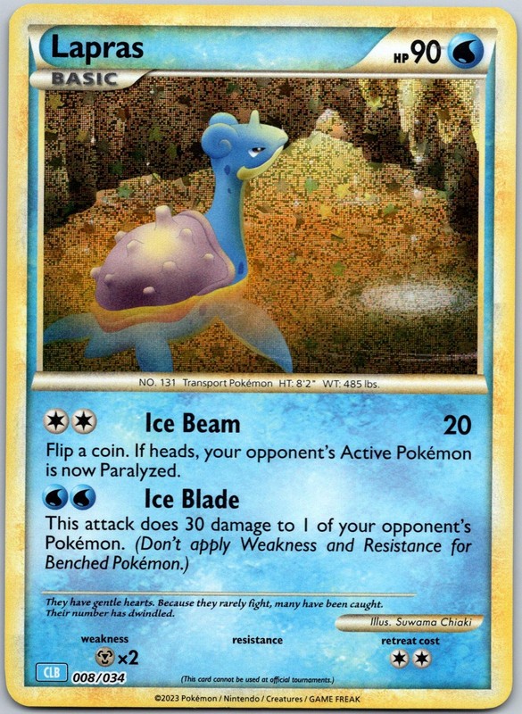 Lapras 008/034 Holo Classic Collection Trading Card Game NM
