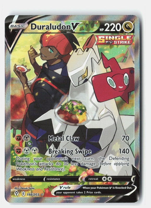 Duraludon V Alternate Full Art Ultra Rare Holo SWSH07: Evolving Skies 198/203 NM