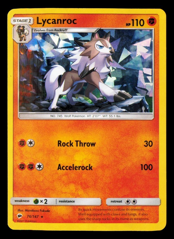 Lycanroc – 76/147 (Cracked Ice Holo) Holo Holo Rare Deck Exclusives 076/147 NM