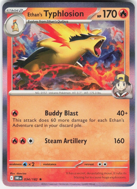 Ethan’s Typhlosion Holo SV10: Destined Rivals 034/182 NM danciao
