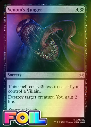 x1 Venom’s Hunger FOIL SPM Spider-Man MTG 73 M/NM 1x