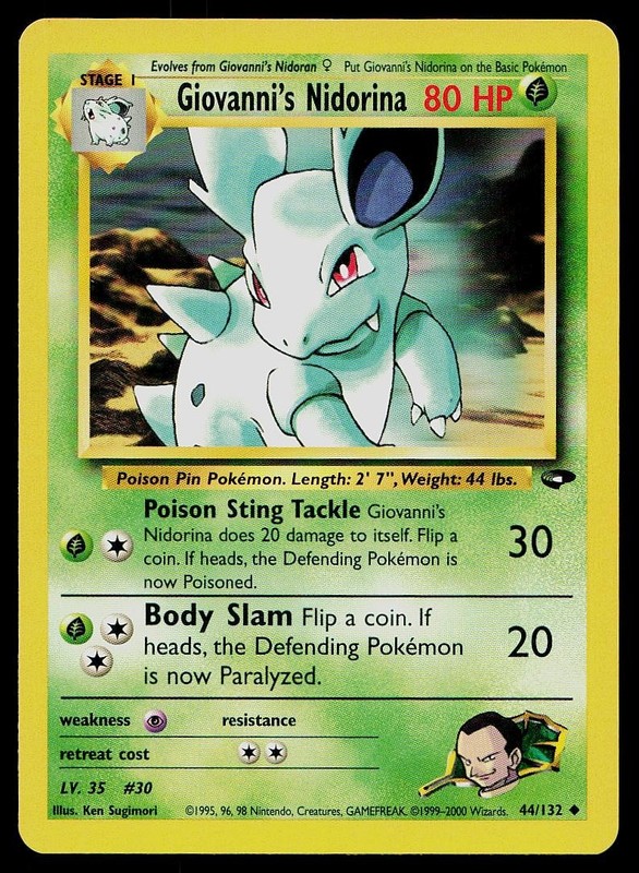 Pokemon Card Gym Challenge Giovanni’s Nidorina 44/132 Uncommon