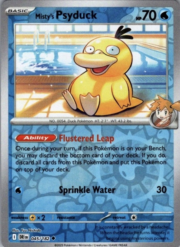 Misty‘s Psyduck 045/182 – Reverse Holo – Destined Rivals DRI – Pokemon TCG NM