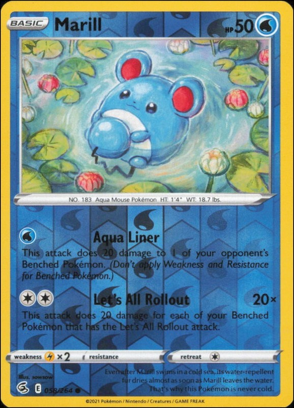Pokemon – Marill #058/264 – SWSH08: Fusion Strike Reverse Holo