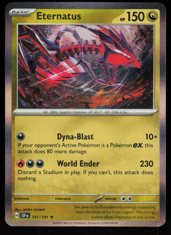 Eternatus 141/191 Rare Surging Sparks Pokemon Holo Near Mint