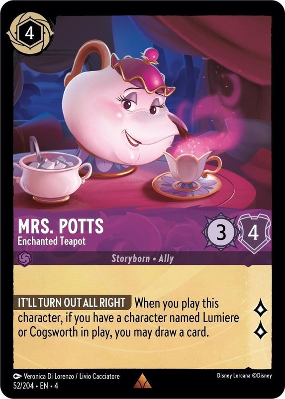 Disney Lorcana TCG – Ursula’s Return – Mrs. Potts – Enchanted Teapot – 52/204