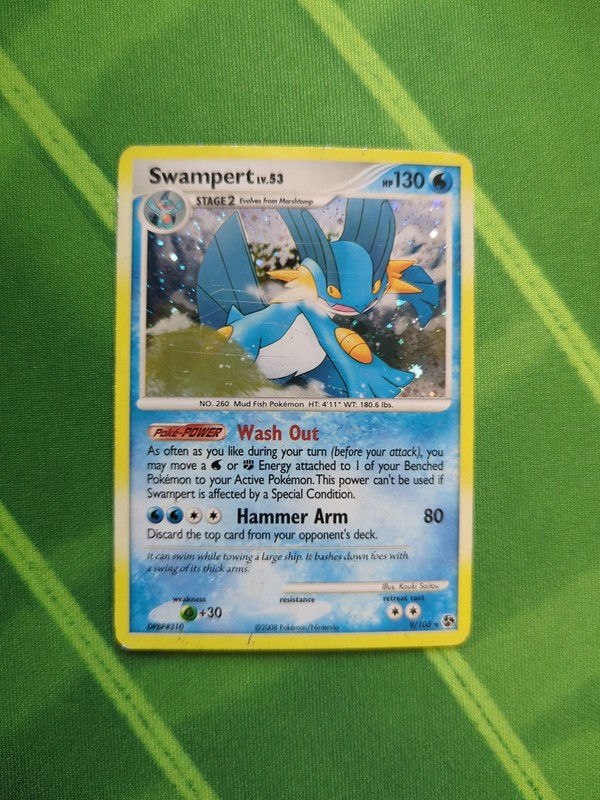 Pokémon Swampert Great Encounters Holo Rare 9/106 2008 MP Scratches
