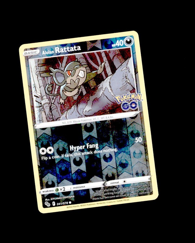 NM Pokemon GO Reverse Holo Alolan Rattata 041/078