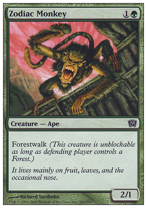MTG Magic the Gathering Zodiac Monkey (285/359) Ninth Edition LP