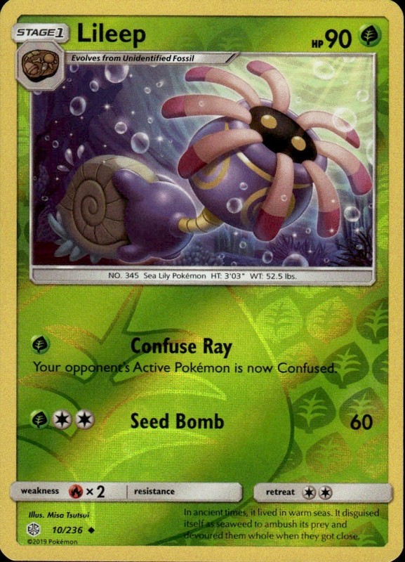 Lileep Reverse Holo Uncommon SM – Cosmic Eclipse 10/236 NM