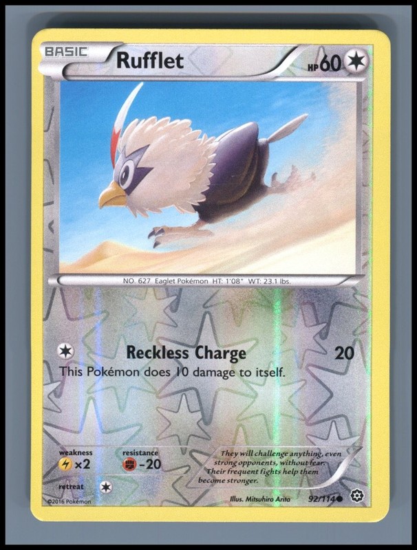 Rufflet 92/114 Common Steam Siege Pokemon Reverse Holo Lightly Played
