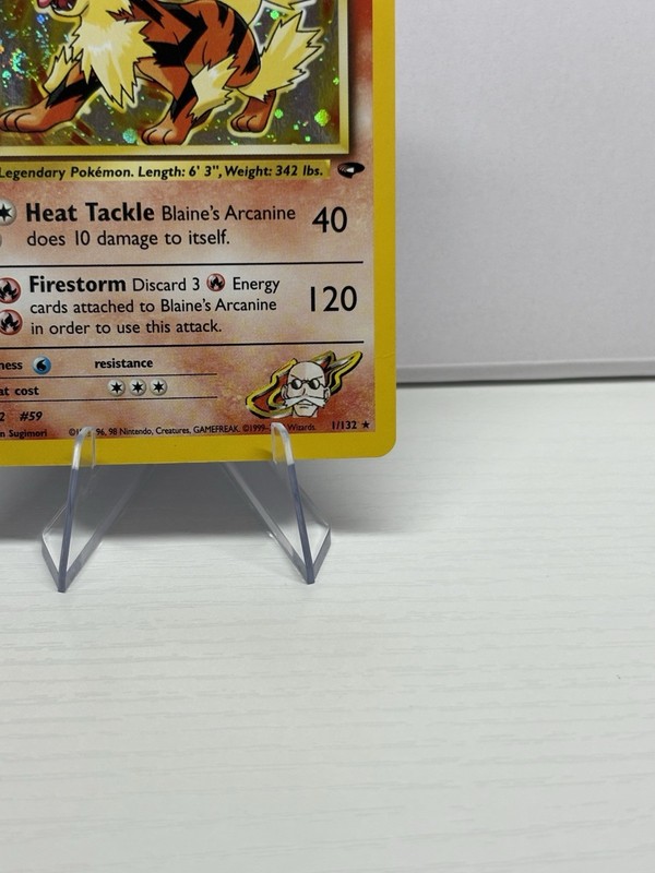SWIRL Blaine's Arcanine 1/132 Gym Challenge Holo 1st Edition READ DESCRIPTION gallery