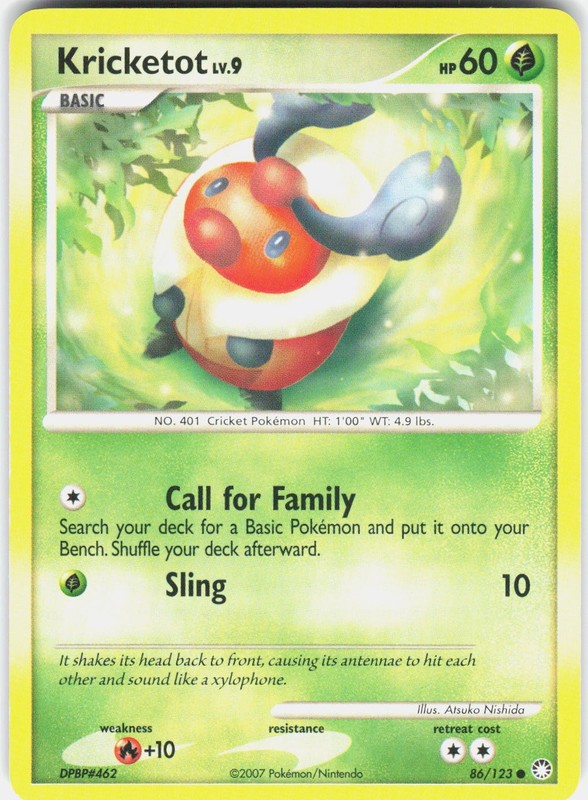 Kricketot 86/123 Common Mysterious Treasures Pokemon Near Mint