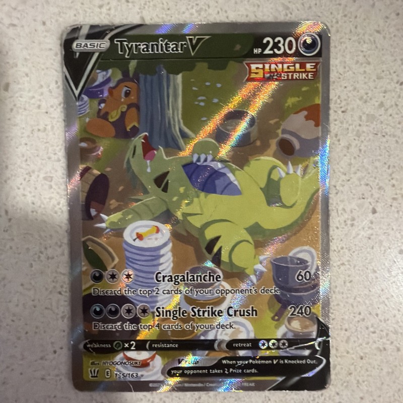 Pokémon TCG Battle Styles Tyranitar v Alternate Full Art Card 155/163 DAMAGED