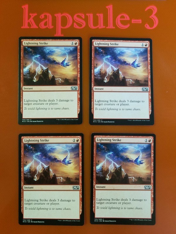 4x Lightning Strike | M15 Magic 2015 | MTG Magic Cards
