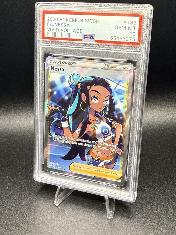 PSA 10 Nessa (Full Art) 183/185 Vivid Voltage Holo Pokemon Trainer Rare Full Art