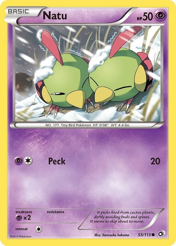 Pokémon TCG Natu Legendary Treasures 55/113 Common NM/M Psychic Tiny Bird