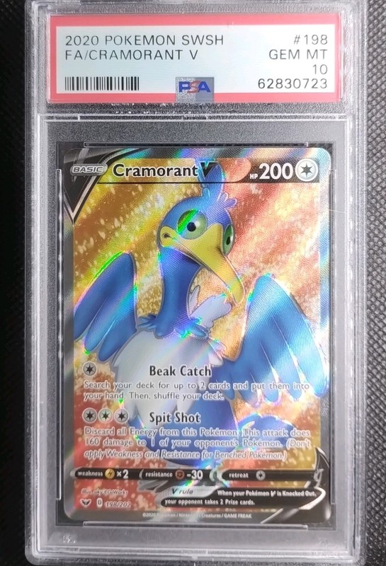 Cramorant V 198/202 PSA 10 Sword & Shield Ultra Holo Rare Pokemon Card