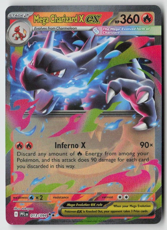 Mega Charizard X ex – 013/094 – ME02: Phantasmal Flames Holo – PTCG