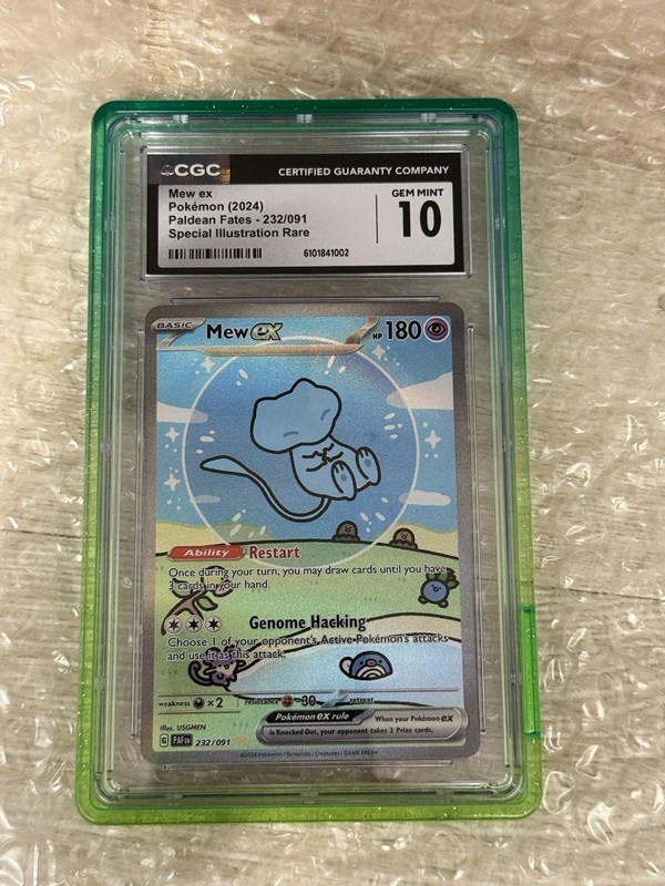 Pokémon Mew ex 232/091 SIR Bubble Mew Paldean Fates CGC 10 GEM MINT with Guard