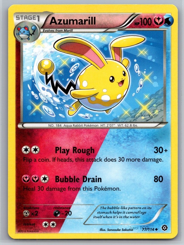 Azumarill 77/114 XY – Steam Siege Uncommon NM