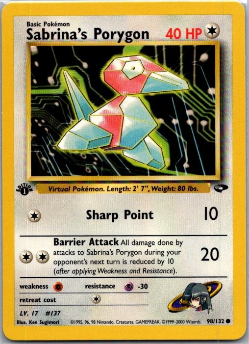 Sabrina’s Porygon Gym Challenge 098/132 NM 1st Edition
