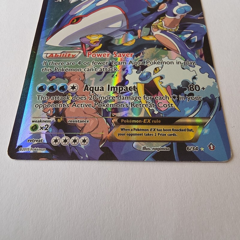 Team Aqua's Kyogre EX 6/34 Double Crisis Holo (Moderately Played) FREE SHIPPING gallery
