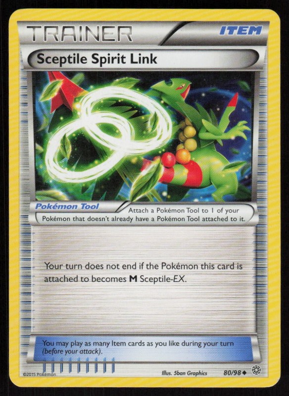 Sceptile Spirit Link 80/98: XY – Ancient Origins Pokemon TCG Heavy Play