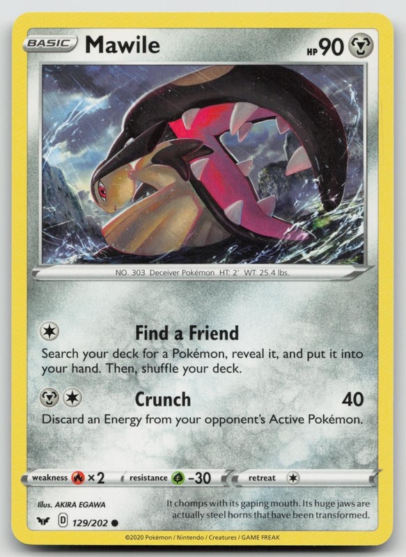 Mawile 129/202 Common Sword & Shield Pokemon Near Mint