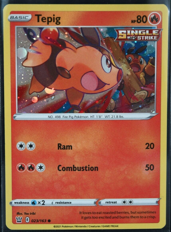 Tepig 023/163 Battle Styles 2021 Cosmos Holo Rare Promo Pokemon TCG Card – NM