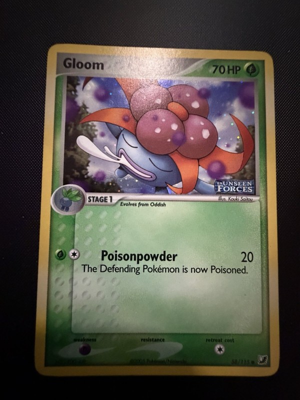 Pokémon TCG Gloom 58/115 Unseen Forces Reverse Holo Stamped – LP
