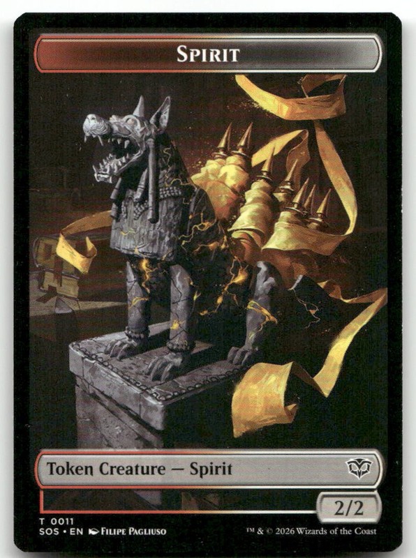Fractal (0005) // Spirit (0011) Double-Sided Token NM Secrets of Strixhaven
