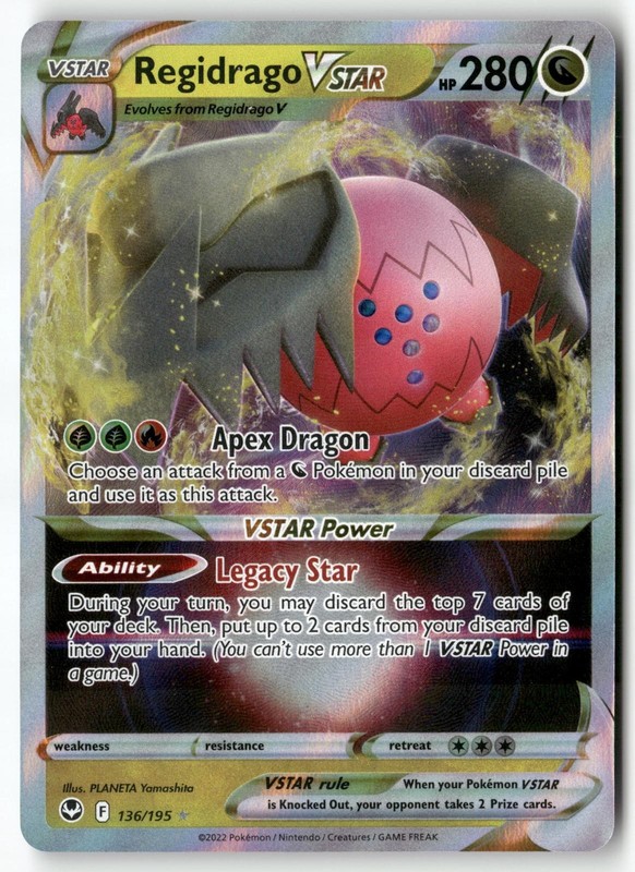 Regidrago VSTAR 136/195 Holo VSTAR Rare Silver Tempest Pokemon Near Mint