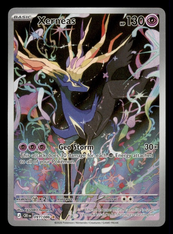 Xerneas 091/086 ME04: Chaos Rising Holo Pokemon TCG -EN NM 16