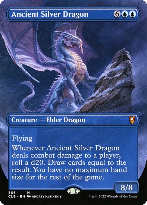 Ancient Silver Dragon M Boderless Regular #366 | CLB Commander Legends | MTG