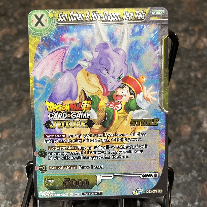Son Gohan & Hire Dragon New Pals JUDGE STAMP Foil Dragon Ball Super Card Game NM