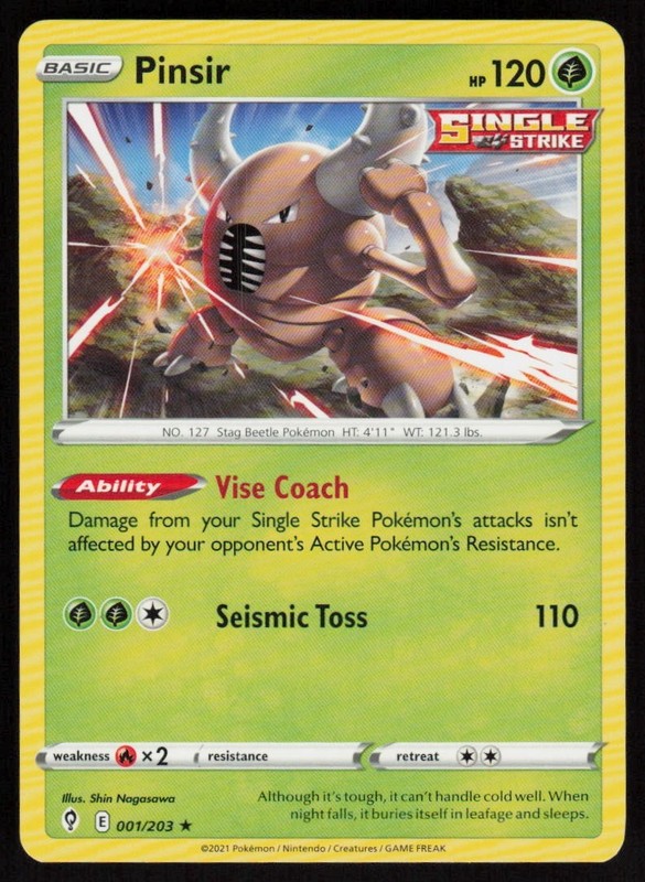 Pinsir 001/203 Evolving Skies Pokemon TCG Near Mint