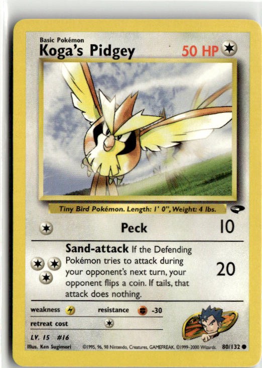 2000 Original Gym Challenge Koga’s Pidgey 80/132