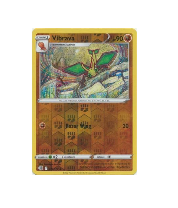 Pokemon – Vibrava – 075/172 – Reverse Holo – Brilliant Stars – NM/M