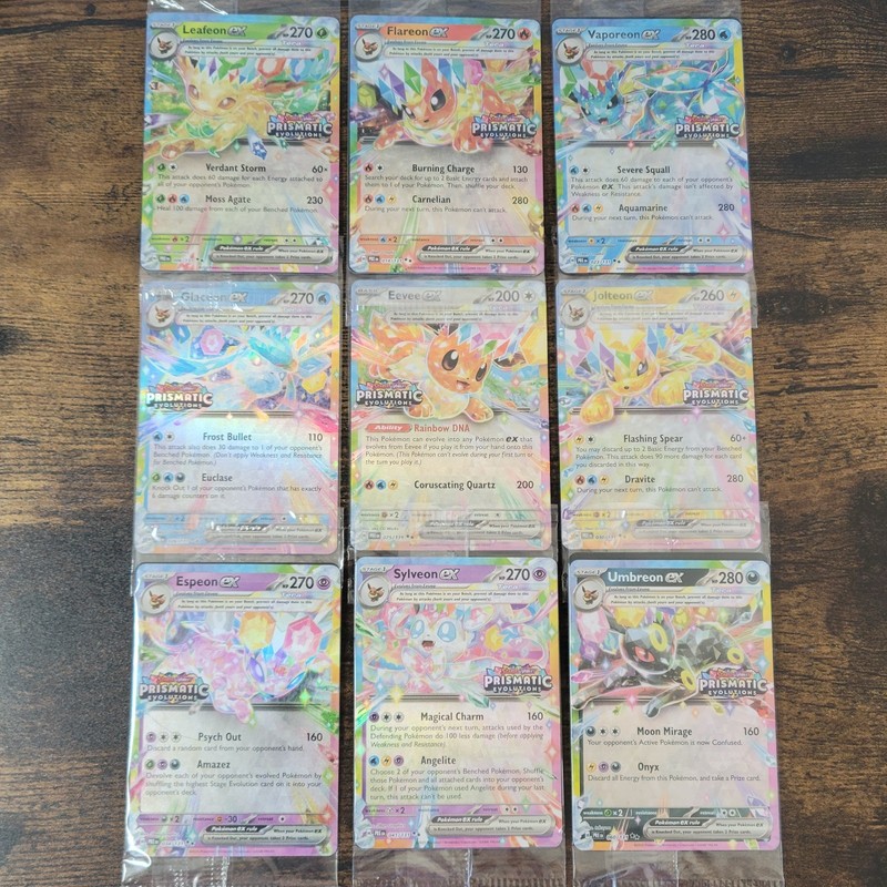 Sealed Prismatic Evolutions Stamped Promo Complete Set 9 Eeveelutions Surprise