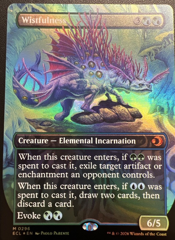 Wistfulness – Borderless Foil – Lorwyn Eclipsed (ECL296) NM (read Desc)