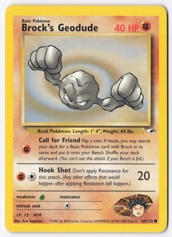 Brock’s Geodude (66) Unlimited Common Gym Heroes 066/132 LP