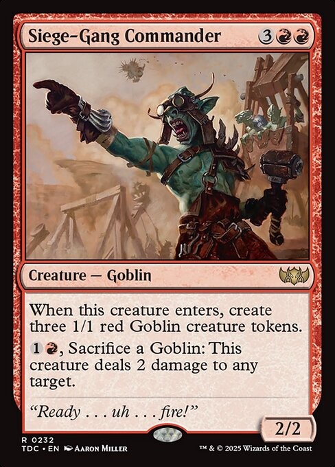 Siege-Gang Commander 232 R Normal TDC MTG NM