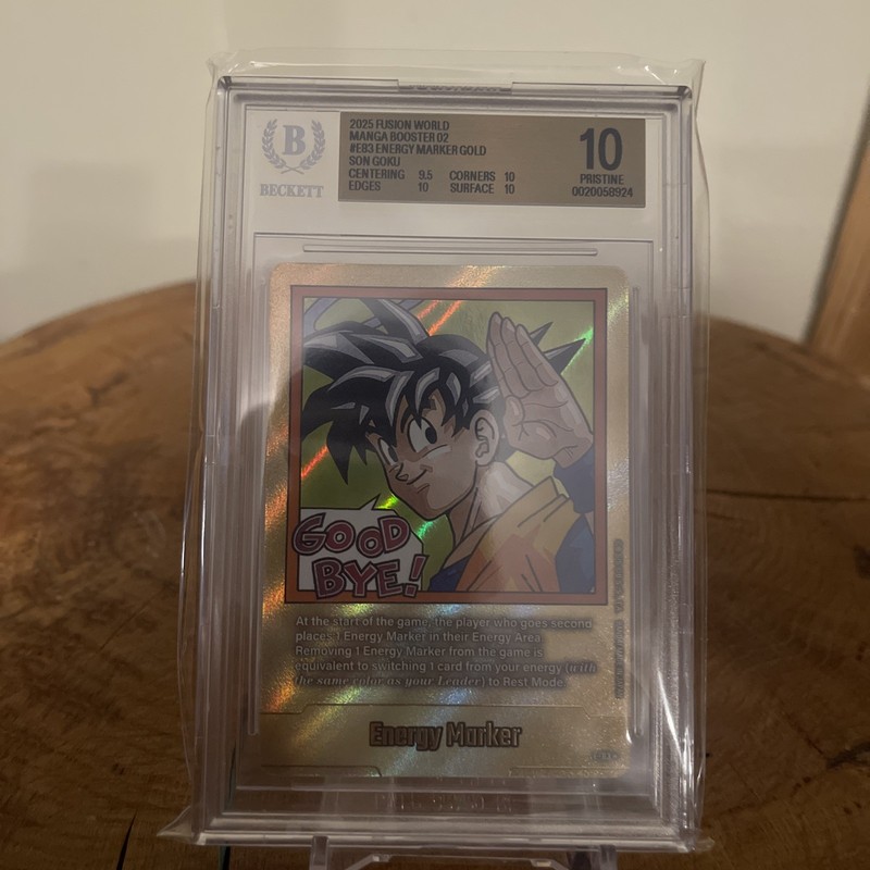 Dragon Ball Super Fusion World SB02 Son Goku Gold Energy Marker E-83 BGS 10