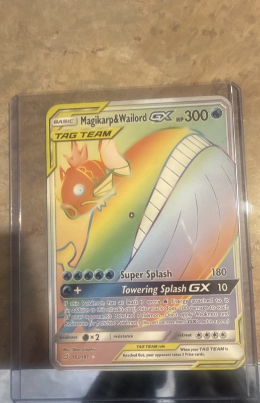 Magikarp & Wailord GX (Secret) 183/181 Sm-Team Up Holo