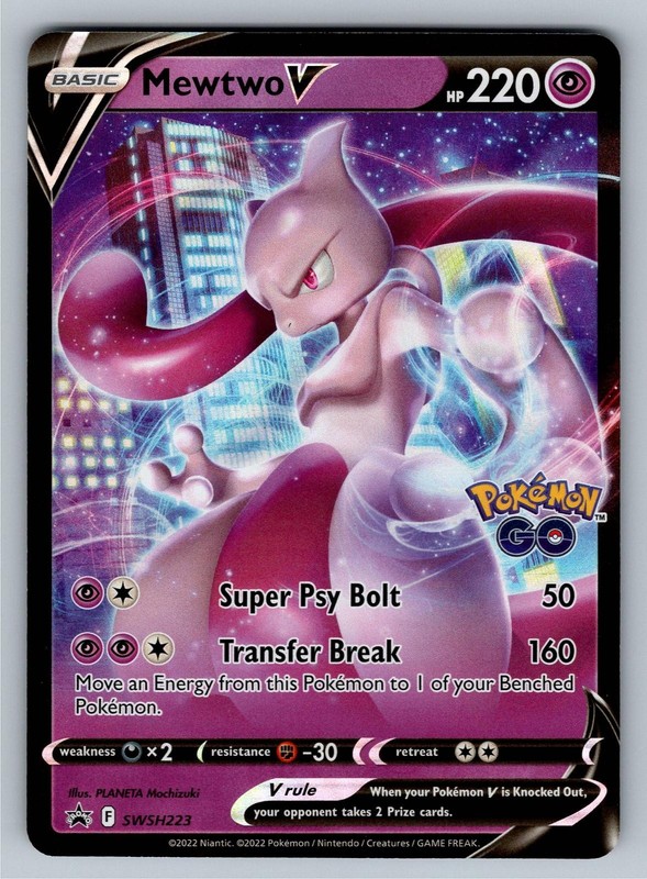 Mewtwo V SWSH223 Holo Promo Sword & Shield Promo Pokemon Near Mint