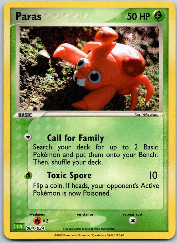 Paras 004/034 Holo Classic Collection Trading Card Game NM